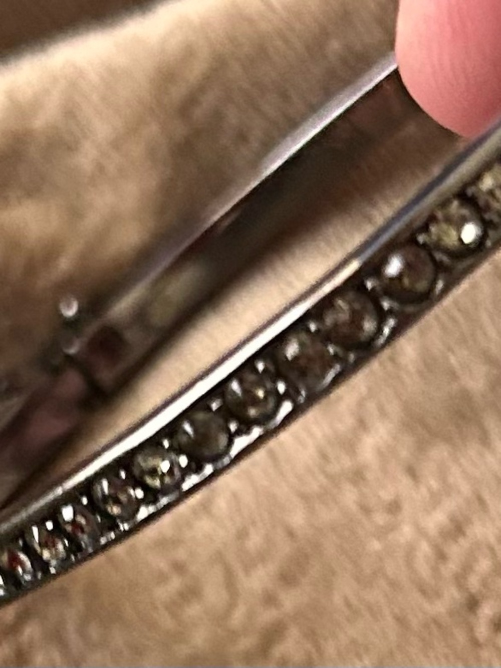 Givenchy Gunmetal Silver Crystal Pavé Bangle - Sparkling Accents